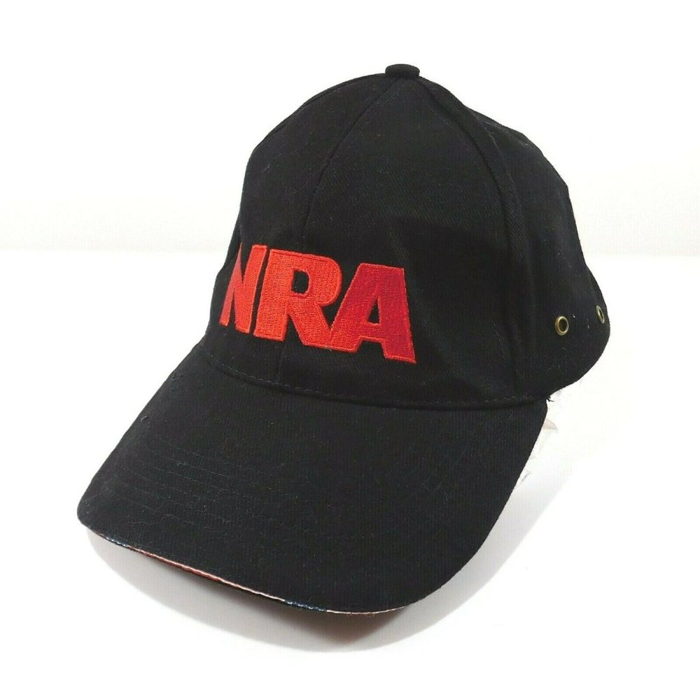 NRA STAND AND FIGHT Baseball Cap Black w Red Lettering Adjustable Clamp Back